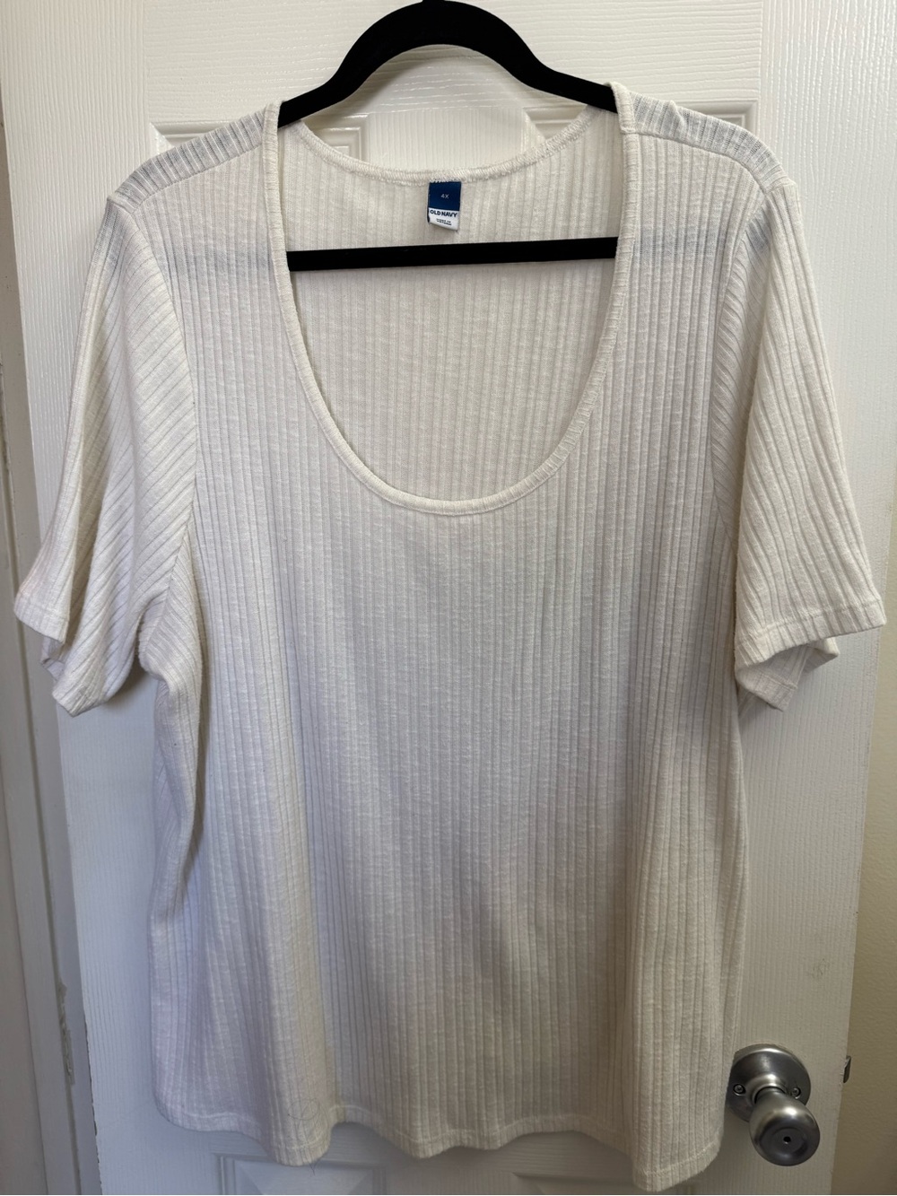 Old Navy Ribbed Scoop Neck Short Sleeve Tee - White